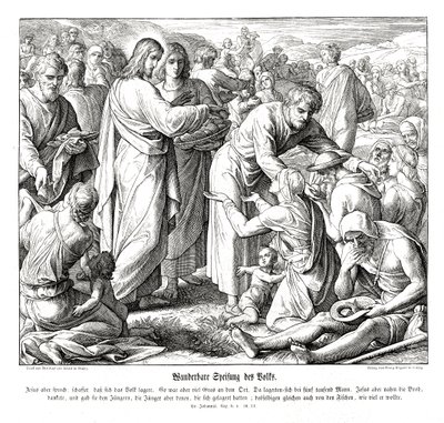 La moltiplicazione dei pani e dei pesci, Vangelo di Giovanni da Julius Schnorr von Carolsfeld