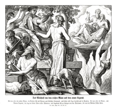Il ricco e il mendicante Lazzaro, Vangelo di Luca da Julius Schnorr von Carolsfeld