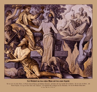 Il ricco e il mendicante Lazzaro, Vangelo di Luca da Julius Schnorr von Carolsfeld