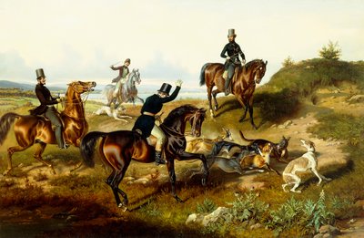 Federico II con il Suo Gruppo di Caccia da Julius Zimmerman