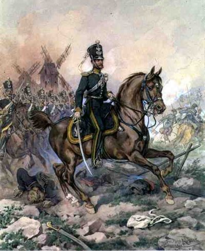 Episodio dalla Rivolta di Novembre 1830-31 - Ufficiale Comandante del Terzo Reggimento di Fucilieri a Cavallo da Juliusz Fortunat Kossak