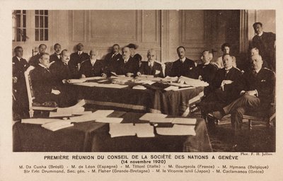 Incontro del Consiglio della Società delle Nazioni a Ginevra da Jullien F. H.