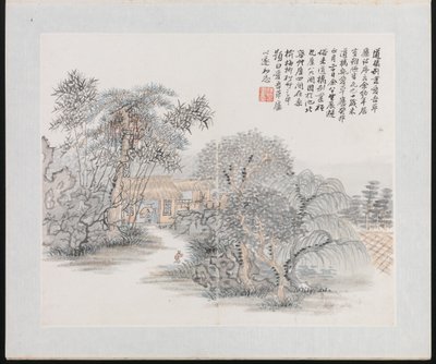 Dieci siti associati a Ruan Yuan, datato 1883 (album di dieci dipinti; inchiostro e colore su carta) da Jun Wang