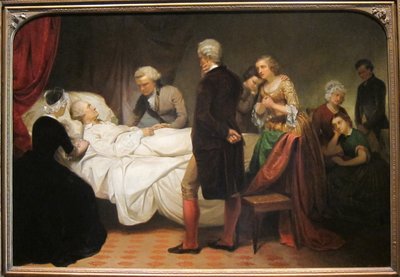 Washington sul letto di morte da Junius Brutus Stearns
