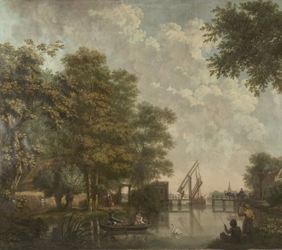 Tre dipinti murali con un paesaggio olandese da Jurriaan Andriessen (attributed to)