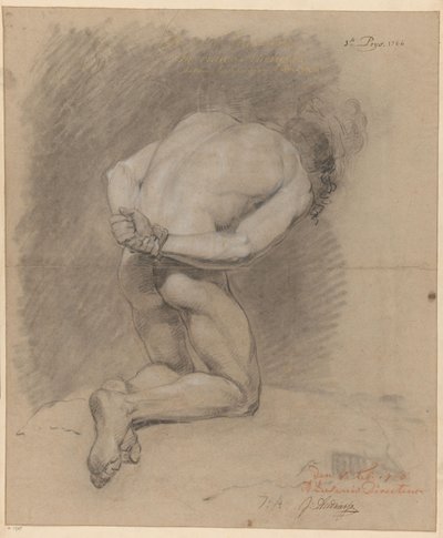 Nudo maschile inginocchiato visto di schiena (1º premio 1766) da Jurriaan Andriessen