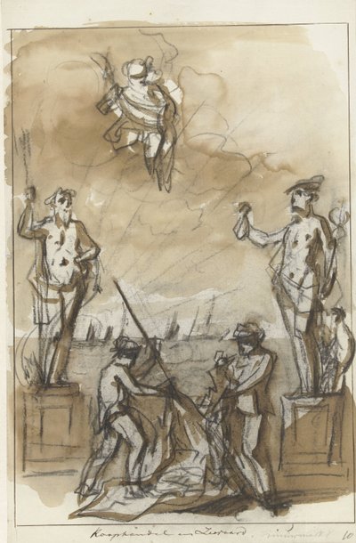Commercio e Navigazione, decorazione al Nieuwmarkt, 1795 (Commercio e Navigazione) da Jurriaan Andriessen