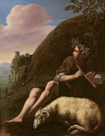 Pastorale, Pastore e Pecore (post restauro) da Jusepe de (follower of) Ribera