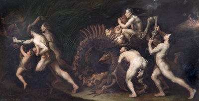 La Carcassa: Una Strega Trascinata sullo Scheletro di un Mostro da Jusepe de Ribera