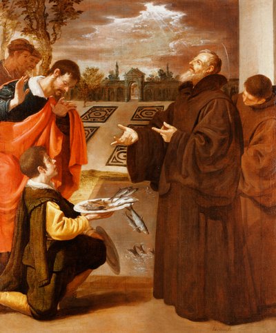 San Francesco di Paola che benedice il pesce da Jusepe or Jose Leonardo