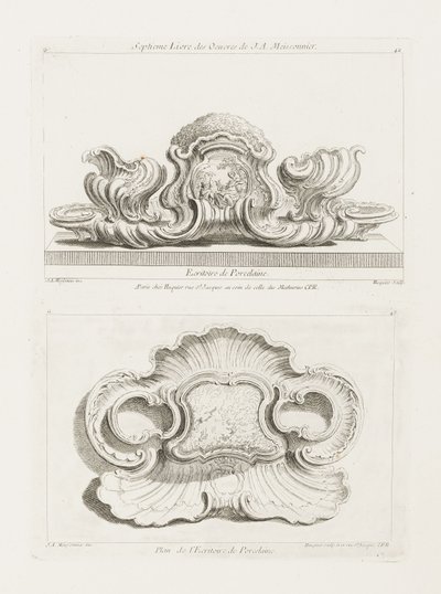 Elevazione di un Set di Scrittura in Porcellana da Juste Aurèle Meissonnier