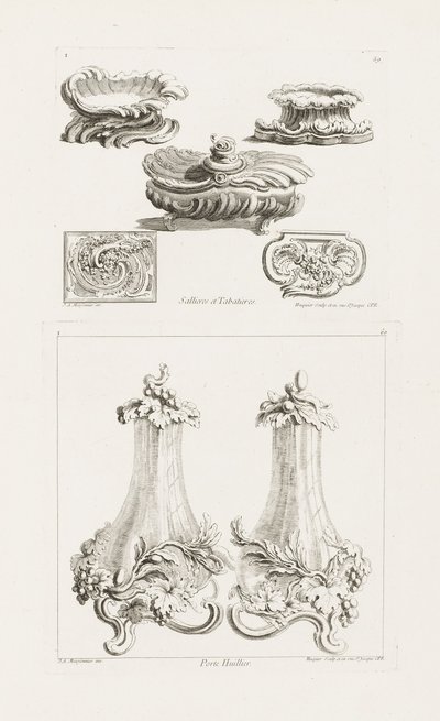 Saliniere e Tabacchiere, tav. 69 in Oeuvres da Juste Aurèle Meissonnier