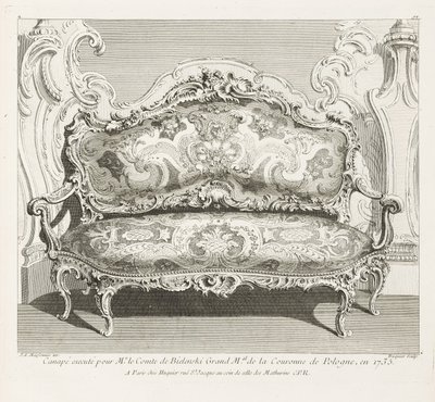Divano eseguito per il Conte Bielinski nel 1735, 4a Tavola da Juste Aurèle Meissonnier
