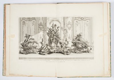 Progetto di scultura in argento di un grande centrotavola e due zuppiere, eseguito per il Duca di Kingston nel 1735, tavola 115 in Œuvre de Juste-Aurèle Meissonnier da Juste Aurèle Meissonnier