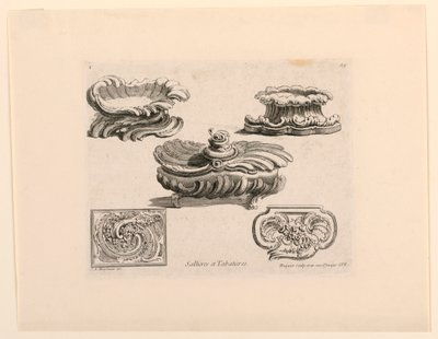 Saliera e tabacchiere da Juste Aurèle Meissonnier