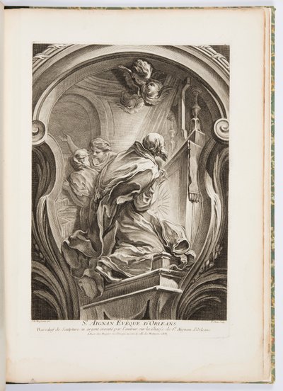 St. Aignan Vescovo di Orleans, tavola 111, in Oeuvres de Juste-Aurèle Meissonnier (Opere di Juste-Aurèle Meissonnier) da Juste Aurèle Meissonnier