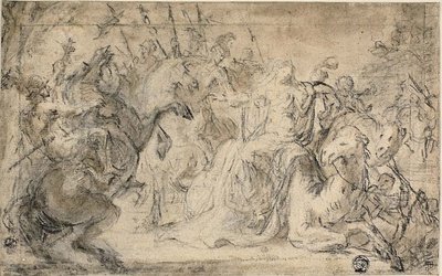 Zenobia circondata da soldati a cavallo da Justus van Egmont