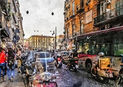 Una strada trafficata di una città europea da Justyna Jaszke