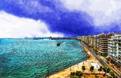 La costa tempestosa della città da Justyna Jaszke