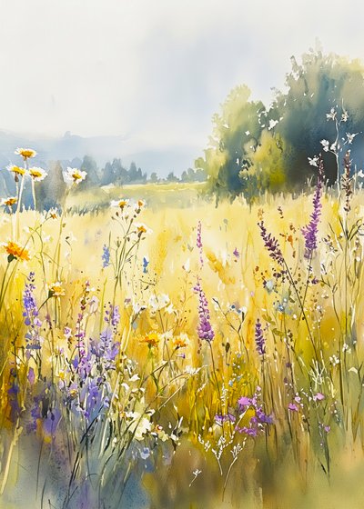 Prato soleggiato di fiori selvatici da Justyna Jaszke