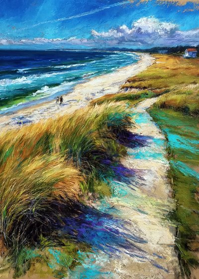 Sentiero sulla spiaggia dai colori vivaci da Justyna Jaszke