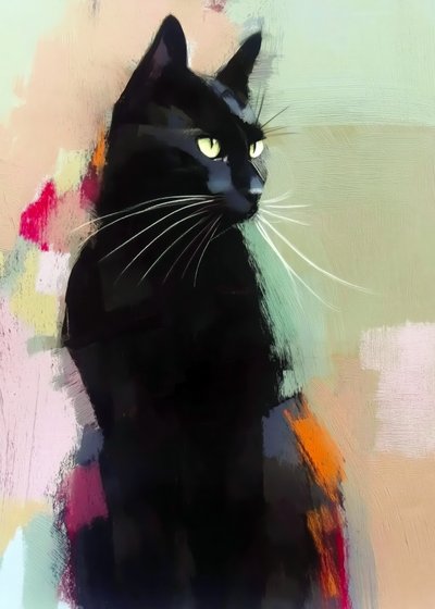Gatto nero vivace da Justyna Jaszke