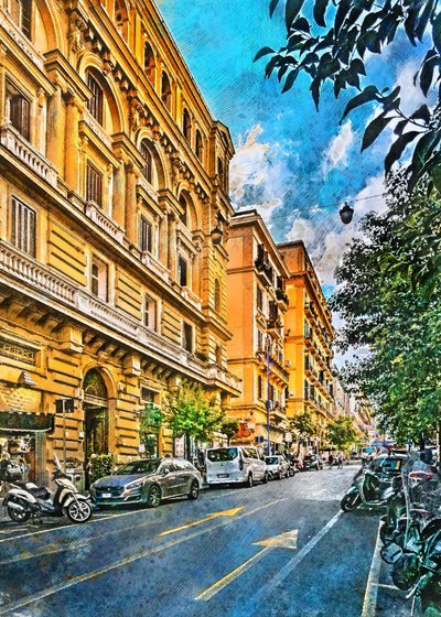 Una vivace scena di strada europea da Justyna Jaszke