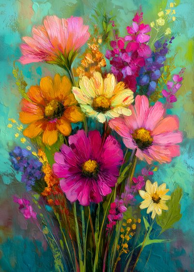 Bouquet floreale dai colori vivaci da Justyna Jaszke