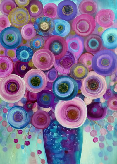 Bouquet floreale dai colori vivaci da Justyna Jaszke