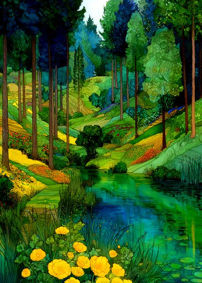 La vivace valle del fiume Forest da Justyna Jaszke