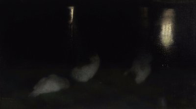 Notturno. Cigni nel Giardino Sassone a Varsavia di notte da Jozef Pankiewicz