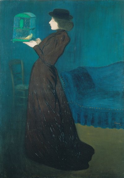 Donna con gabbia per uccelli da József Rippl Rónai