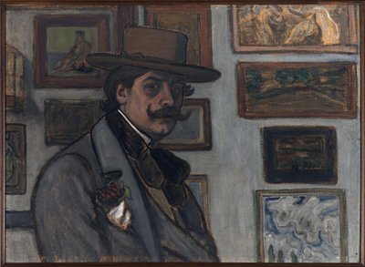 Autoritratto con cappello marrone, 1897 da József Rippl Rónai