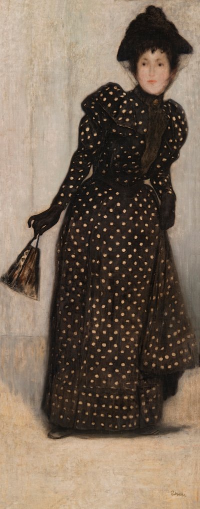 Donna in un vestito a pois bianchi, 1889 da József Rippl Rónai