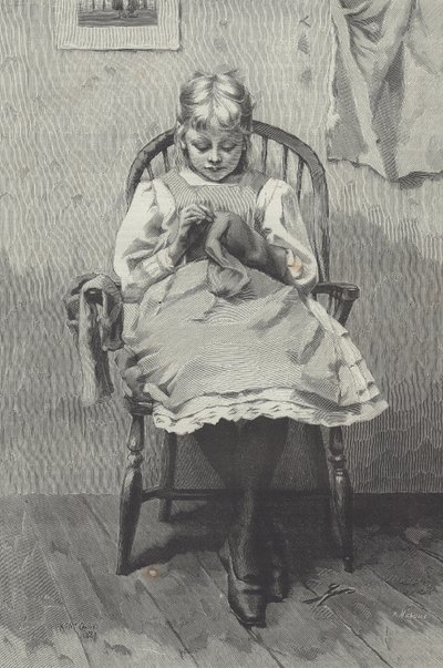 Giovane sarta, incisione di Fortuné Méaulle (1844-1901) da K. McCausland