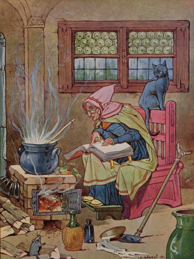 Strega, illustrazione da un libro di racconti, c.1910-20 da K. Savely Dezso