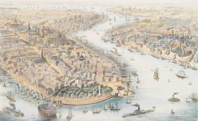 New York da Sud-Ovest, ca. 1852 da K. Th. Westermann