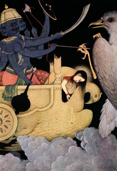 Ravana combatte con Jatayu da K Venkatappa