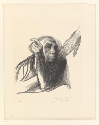 Käthe Kollwitz come donna anziana con mano sulla spalla da Käthe Kollwitz (signed by artist)