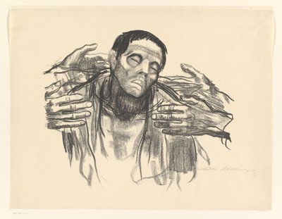 Uomo e quattro mani da Käthe Kollwitz (signed by artist)