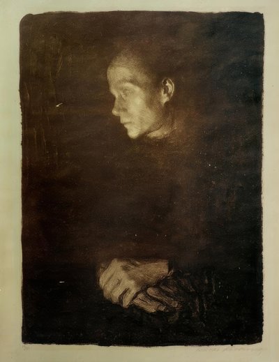 Donna lavoratrice di profilo a sinistra da Käthe Kollwitz
