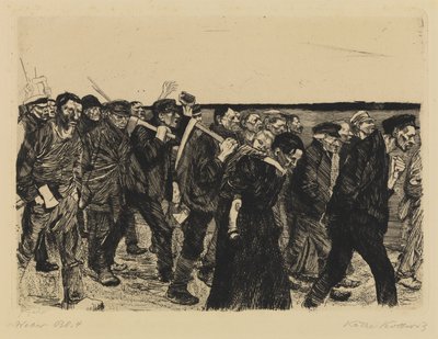 Una rivolta dei tessitori - Marcia dei tessitori da Käthe Kollwitz