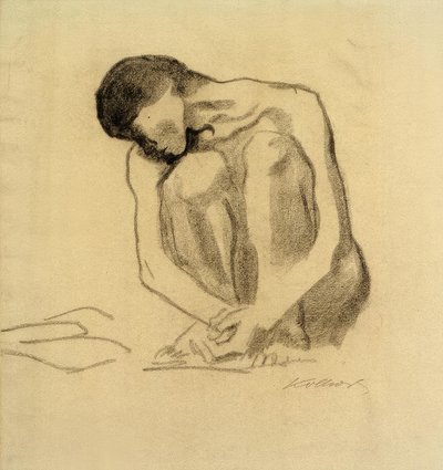 K. Kollwitz, Nudo femminile accovacciato da Käthe Kollwitz