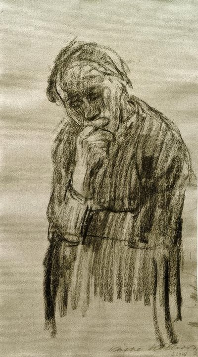 Donna in piedi, con la testa appoggiata sulla mano destra da Käthe Kollwitz