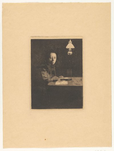 Autoritratto a tavola da Käthe Kollwitz