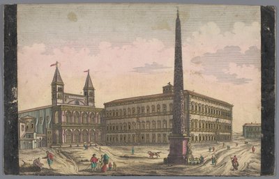 Vista sulla Piazza di San Giovanni in Laterano a Roma da Kaiserlich Franziskische Akademie