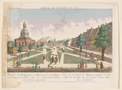 Vista del municipio e della Nuova Chiesa Olandese a Batavia da Kaiserlich Franziskische Akademie