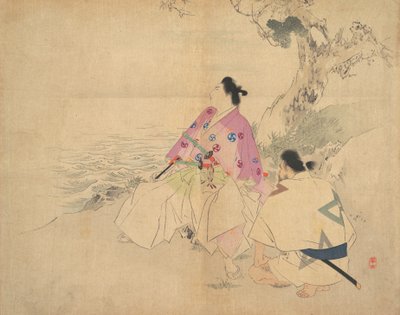 Due uomini vicino a un fiume, fine XIX-inizio XX secolo da Kajita Hanko