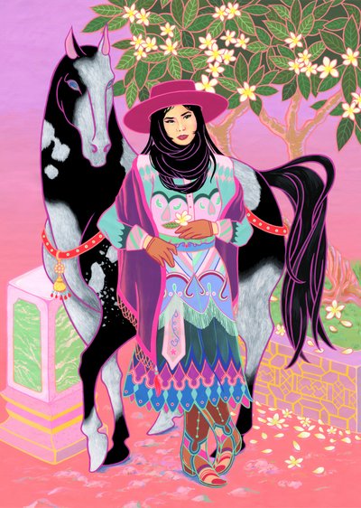 Cowgirl cantonese in attesa sotto il Plumeria, 2020 da Kam Tsz