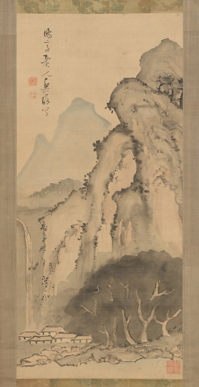 Paesaggio con Cascata da Kameda Bosai